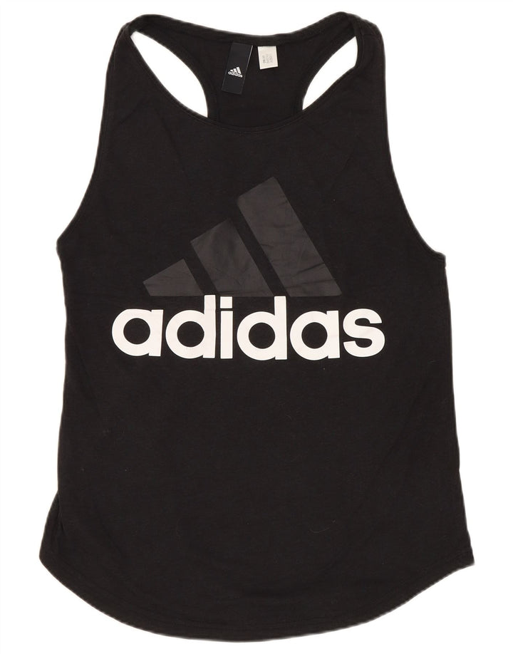 Damski top ADIDAS z grafiką, UK 8, mały, czarny