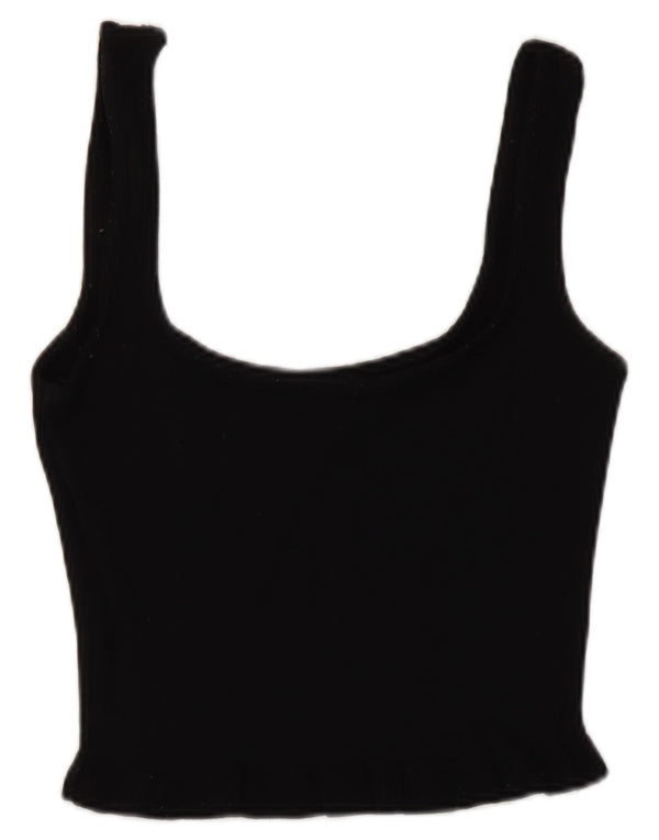 Damski krótki top Zara UK 8 Small, czarna wiskoza