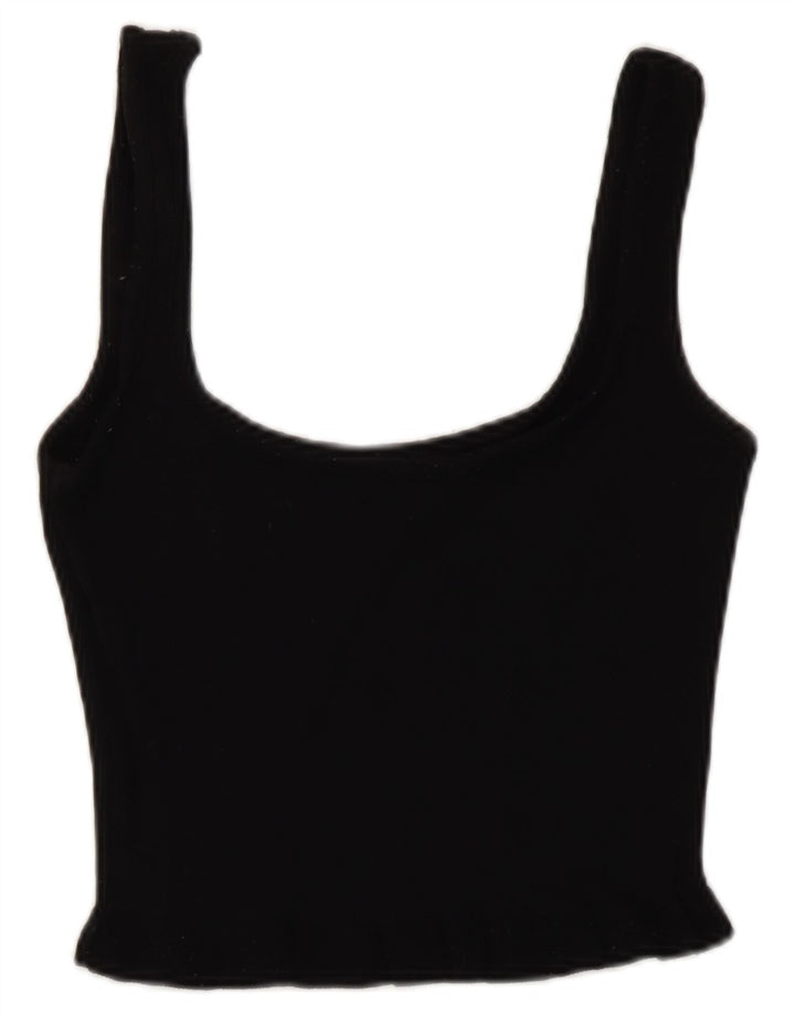 Damski krótki top Zara UK 8 Small, czarna wiskoza