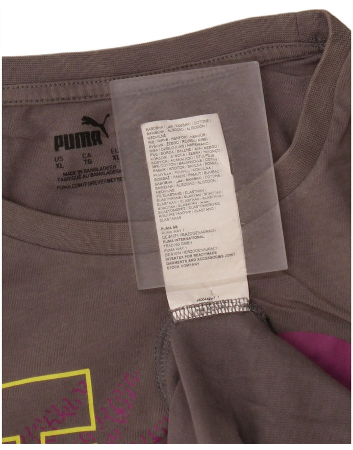 Męska koszulka z grafiką PUMA, góra XL, szara bawełna