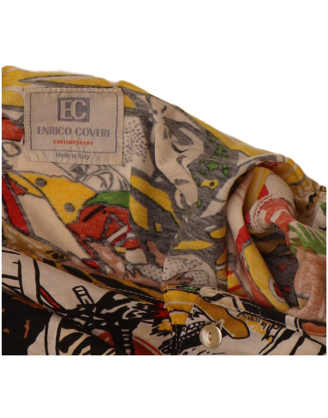 ENRICO COVERI Damska bluzka z długim rękawem z grafiką, UK 18 XL, wielokolorowa