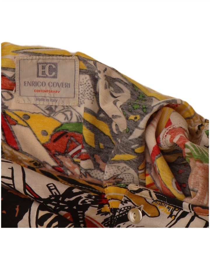 ENRICO COVERI Damska bluzka z długim rękawem z grafiką, UK 18 XL, wielokolorowa