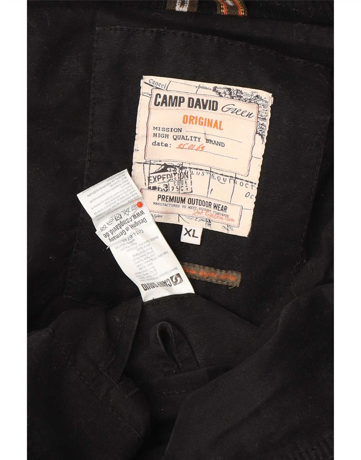 Męska kurtka bomber Camp David Graphic UK 42 XL, czarna bawełna