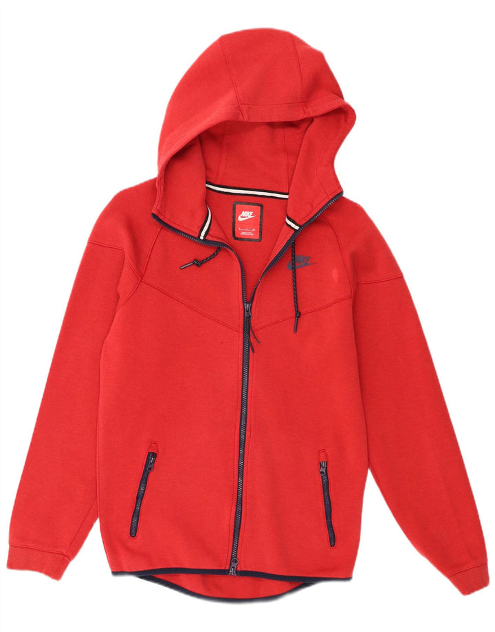 Męski sweter z kapturem i zamkiem błyskawicznym Nike, mały, czerwony, bawełniany