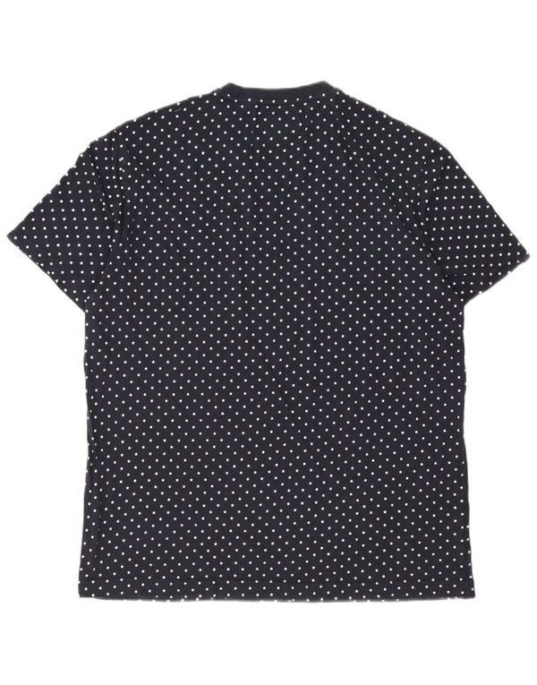 T-shirt męski Penguin, duży, bawełniany w granatowe cętki