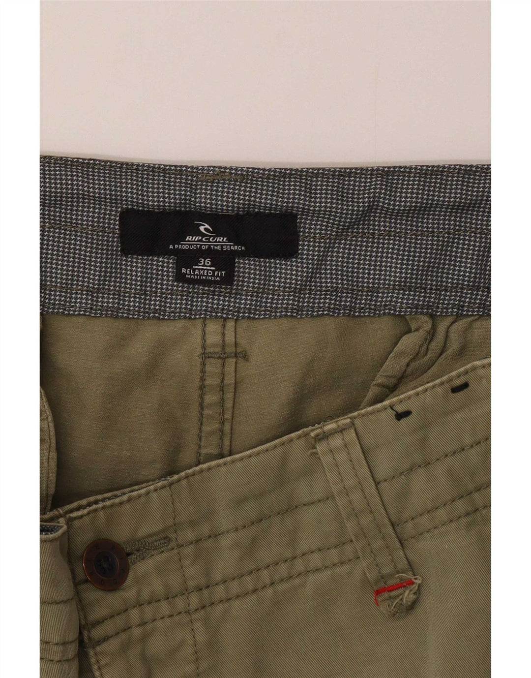 Męskie szorty cargo Rip Curl o swobodnym kroju W36, duże, bawełniane w kolorze khaki