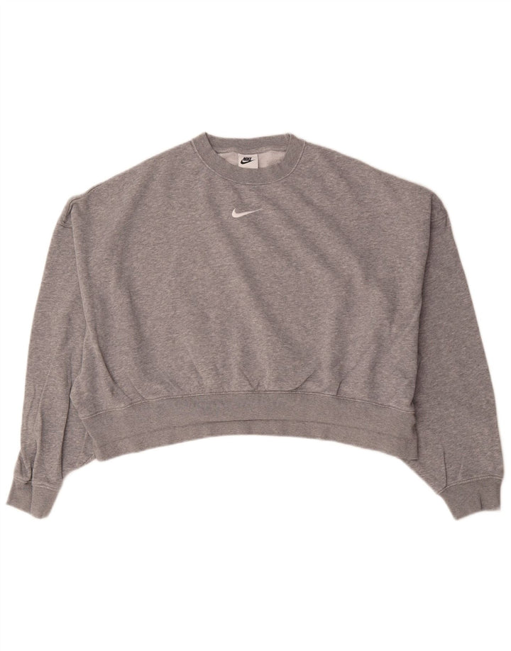 Damska bluza dresowa Nike Crop Oversize UK 10, mała, szara, nakrapiana