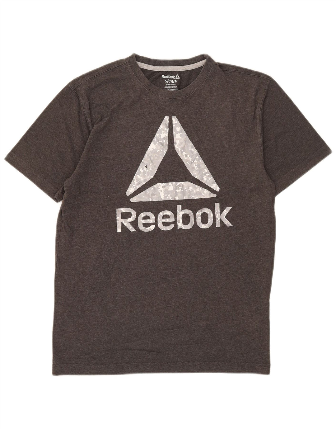 Męski T-shirt Reebok z grafiką, mały, szary, bawełniany