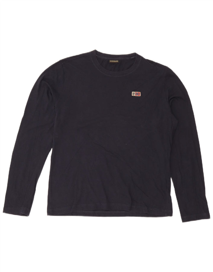 Męski top z długim rękawem Napapijri, duży, granatowy