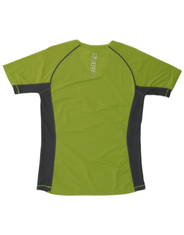 Damski T-shirt z grafiką KAPPA Top UK 16, duży, zielony poliester z blokami kolorów