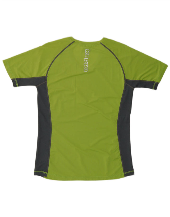 Damski T-shirt z grafiką KAPPA Top UK 16, duży, zielony poliester z blokami kolorów