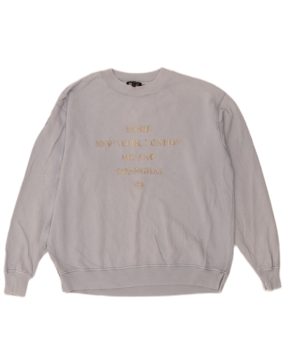 Damska bluza oversize Massimo Dutti Graphic, UK 14, średni niebieski