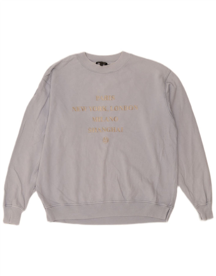 Damska bluza oversize Massimo Dutti Graphic, UK 14, średni niebieski