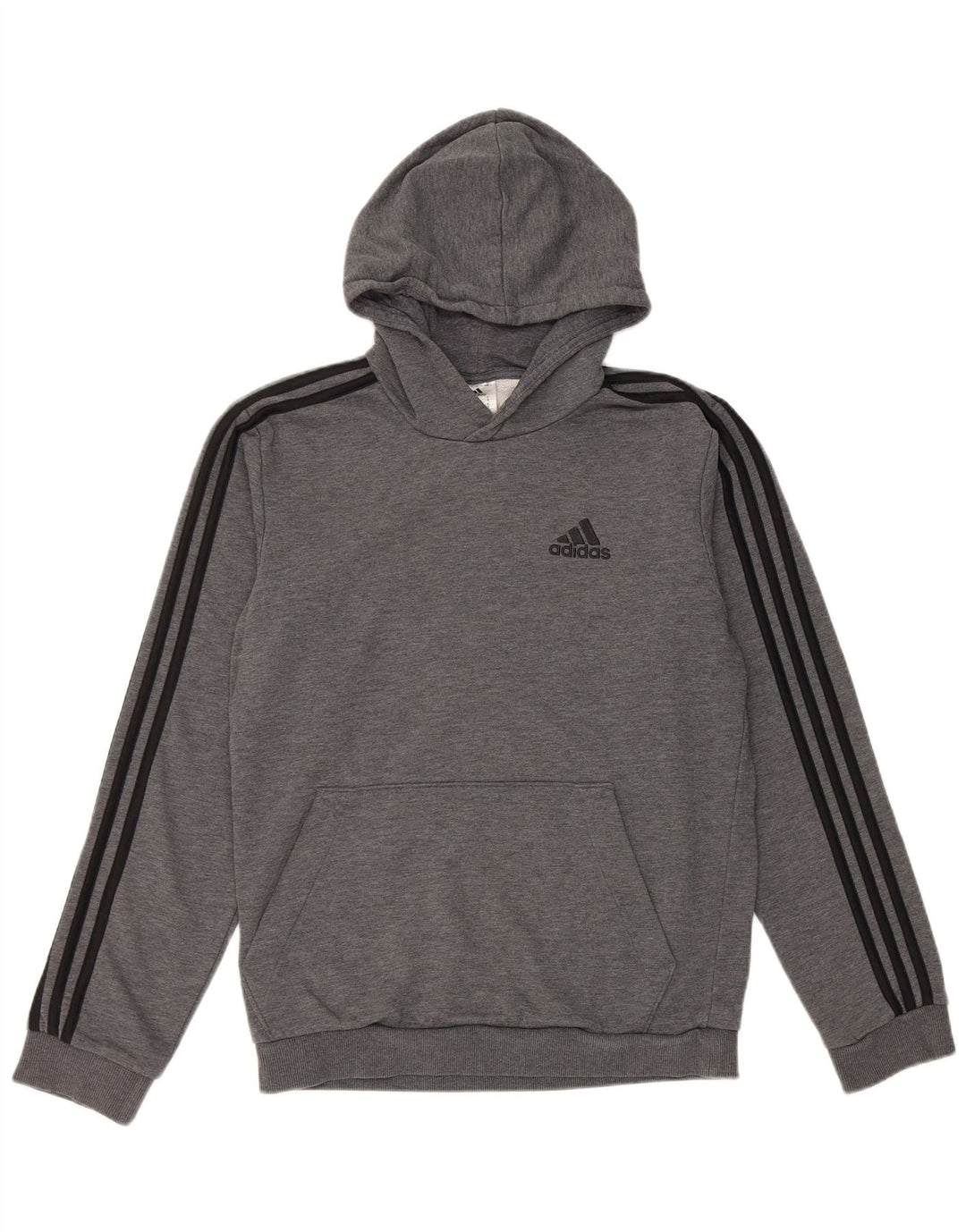 Adidas Męska bluza z kapturem, mała, szara, bawełniana