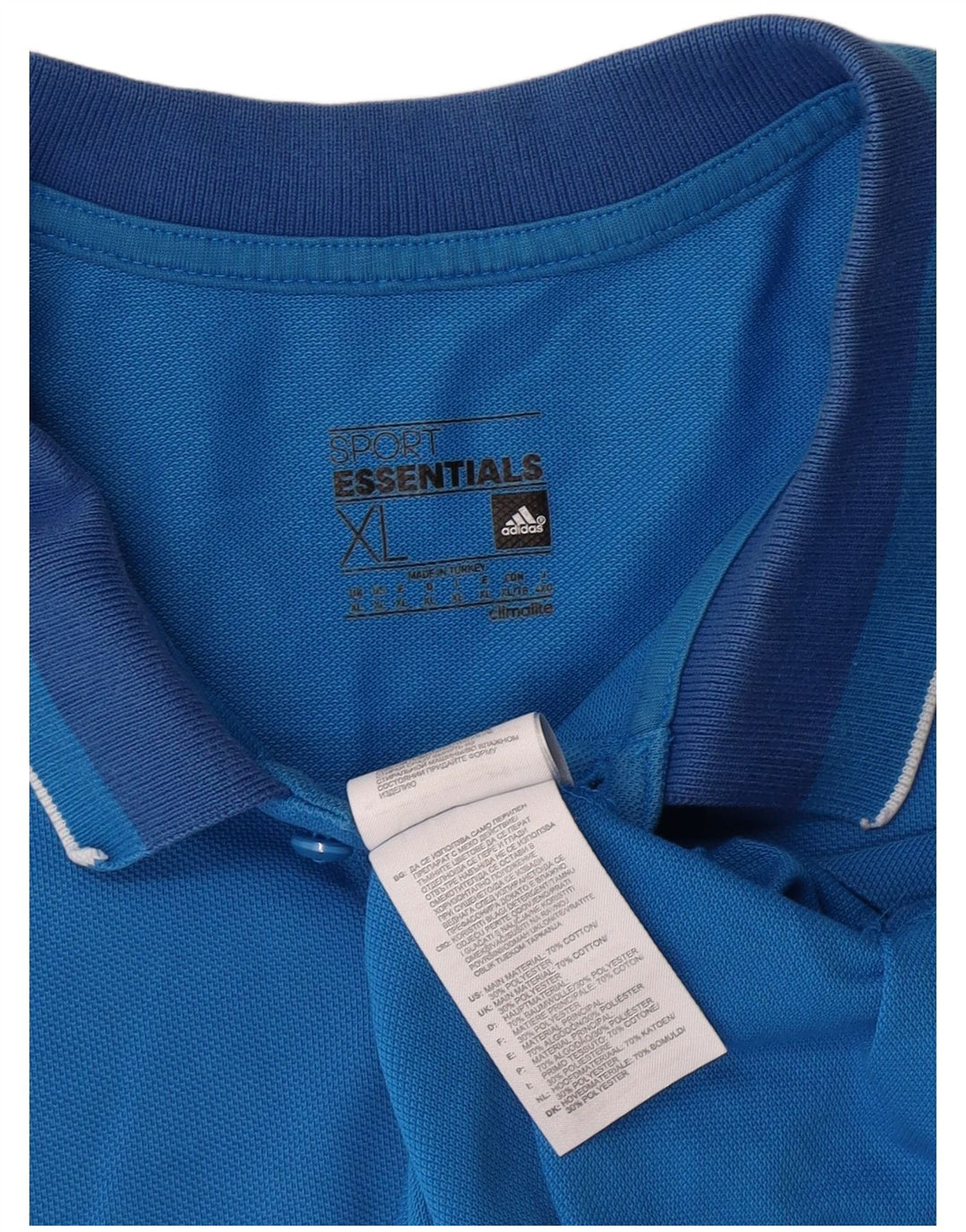 Męska koszulka polo ADIDAS XL, niebieska, bawełniana