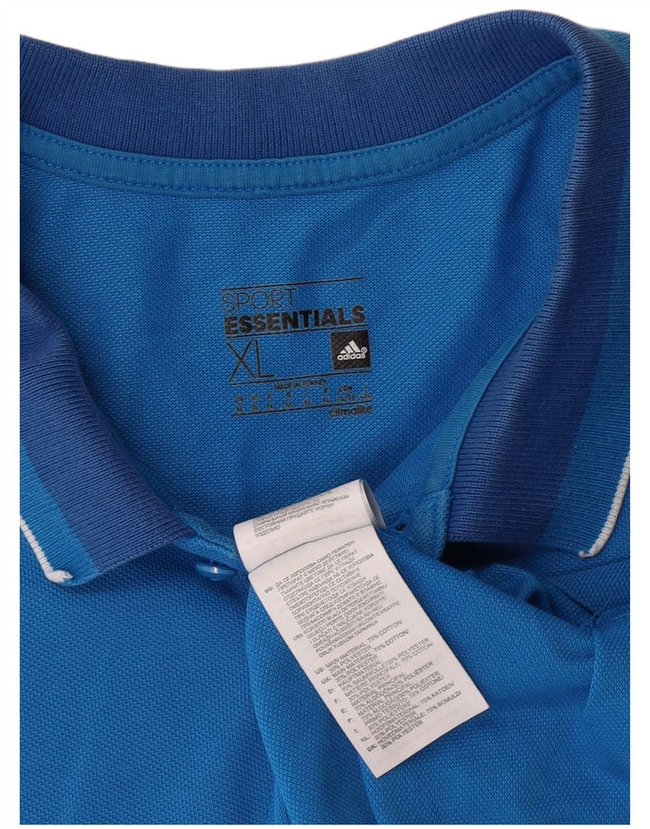 Męska koszulka polo ADIDAS XL, niebieska, bawełniana