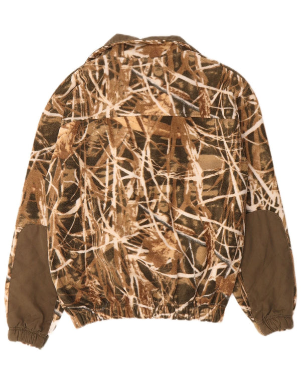 Męska kurtka polarowa w stylu vintage UK 36, mały kamuflaż khaki, poliester