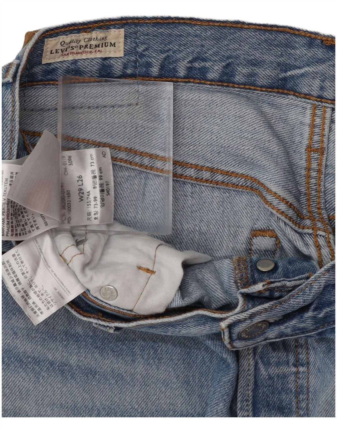 Damskie jeansy LEVI'S 501 w trudnej sytuacji W29 L26 Niebieskie bawełniane