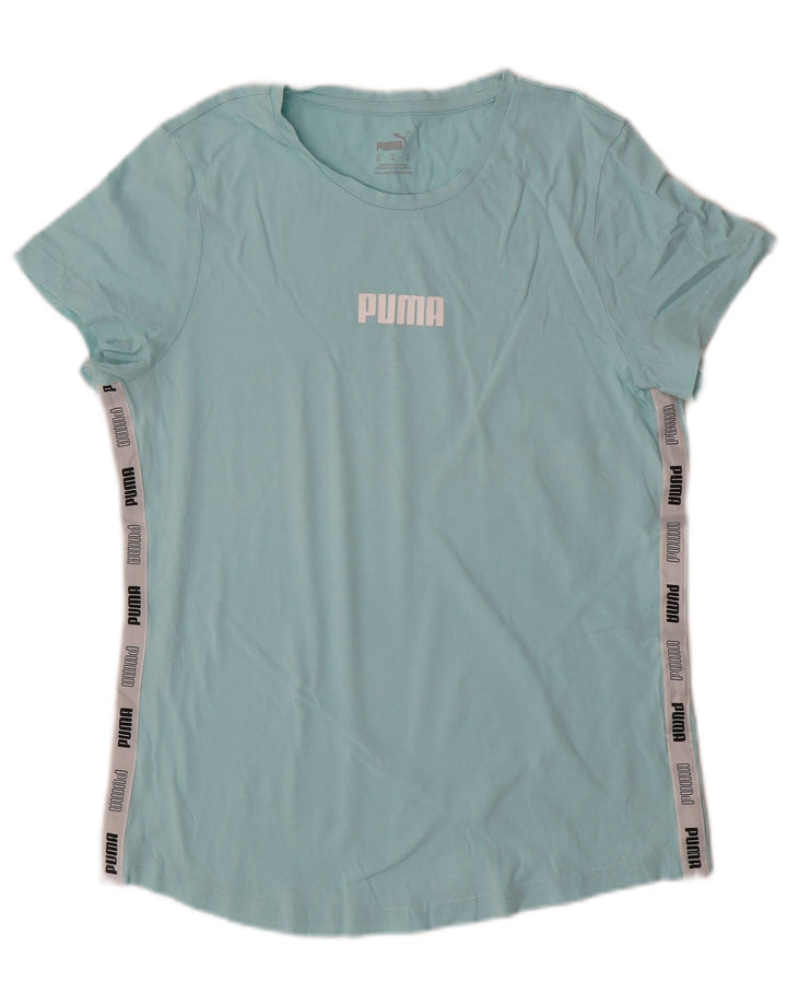 Damska koszulka z grafiką PUMA Top UK 12 w kolorze średnioniebieskim
