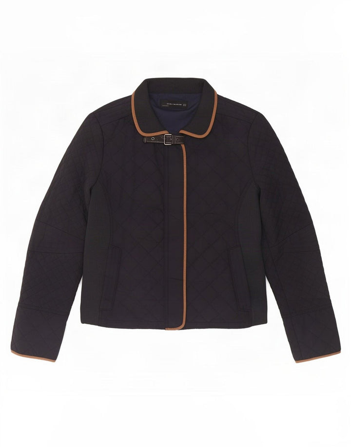 Damska pikowana kurtka Zara UK 18 XL, granatowa, poliestrowa