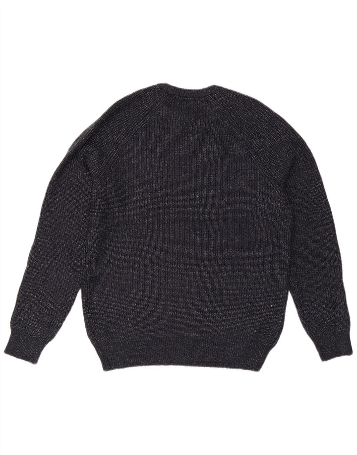 Marks & Spencer Męski sweter z okrągłym dekoltem, mały, granatowy, poliamid