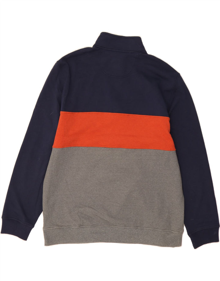 IZOD Mens Zip Neck Sweatshirt Jumper XL Grey Colourblock Polyester Vintage Izod and Second-Hand Izod from Messina Hembry 