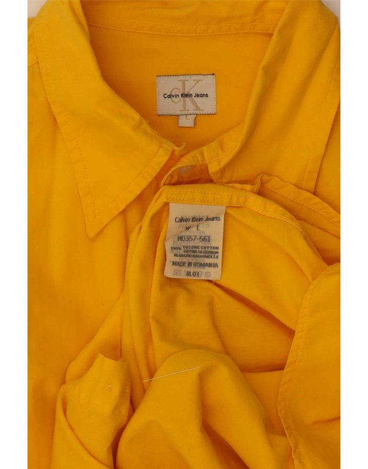 Koszula męska Calvin Klein Jeans, duża, żółta, bawełniana