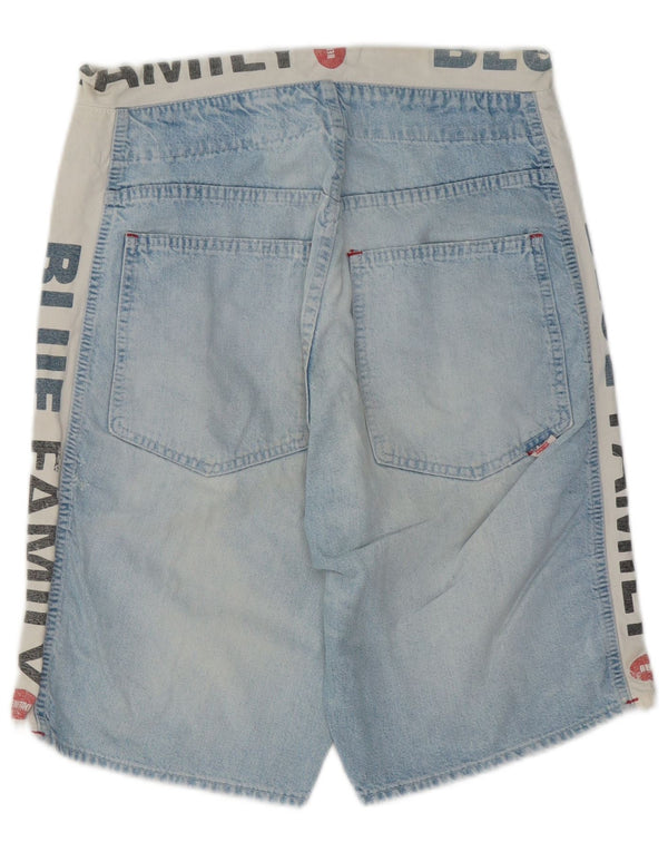 Męskie spodenki jeansowe Benetton Blue Family IT 44 XS W30 Niebieskie bloki kolorów Retro
