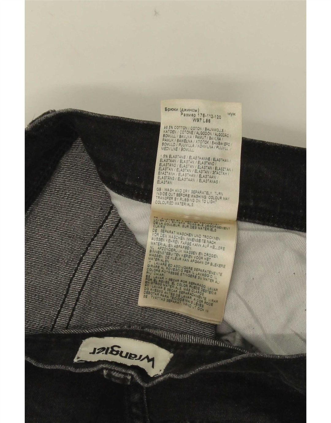 Męskie jeansy Wrangler Texas Slim W38 L34 Szara bawełna