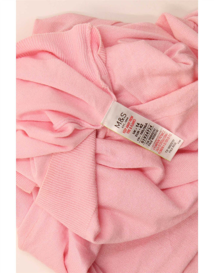 Marks & Spencer Damski sweter rozpinany UK 14, duży, różowy, wiskoza
