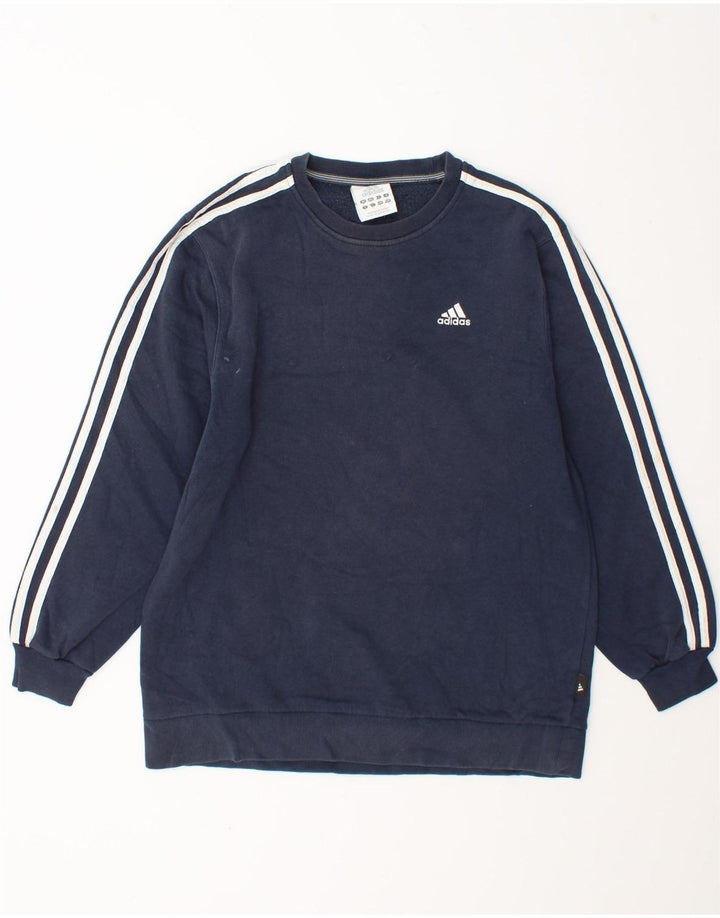 Adidas Męska Bluza Sweter Mały Granatowy Bawełniany