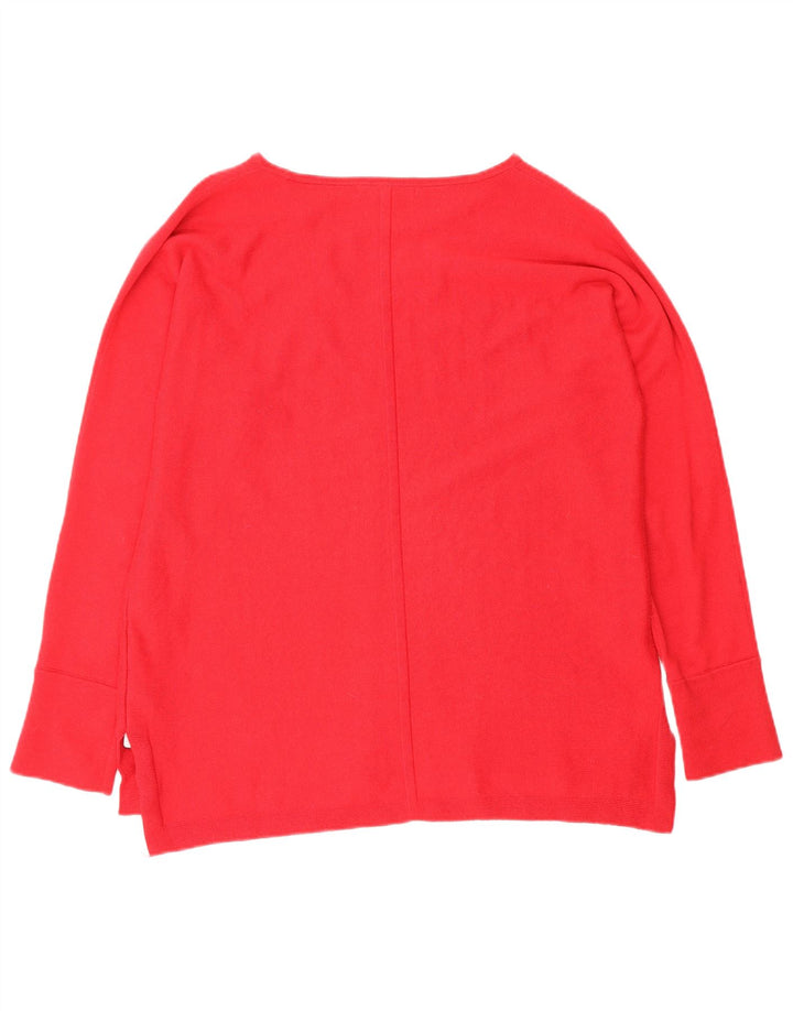 Damski sweter z dekoltem w łódkę White Stuff UK 12, średni czerwony, bawełniany