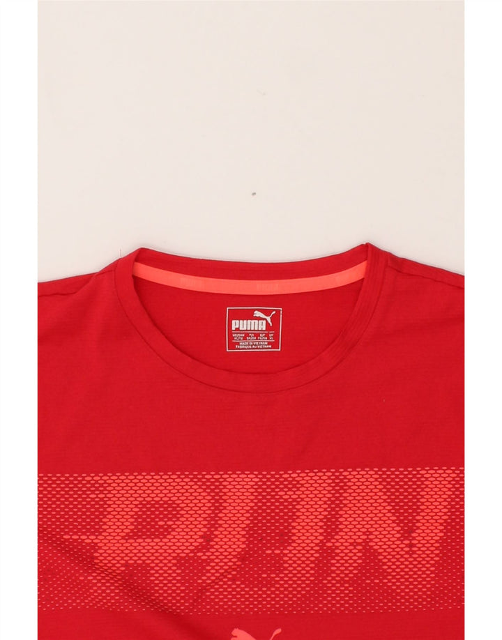 PUMA Mens Graphic T-Shirt Top XL Red Polyester Vintage Puma and Second-Hand Puma from Messina Hembry 