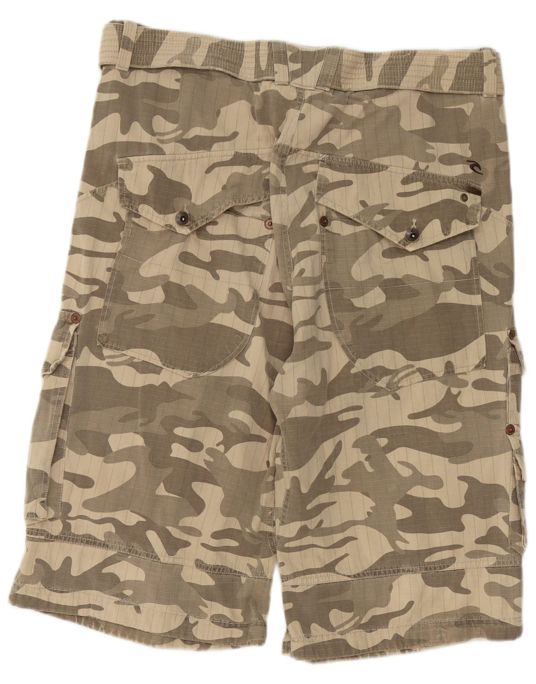 Męskie spodenki cargo Rip Curl W36, duże, beżowe, bawełniane w kamuflażu
