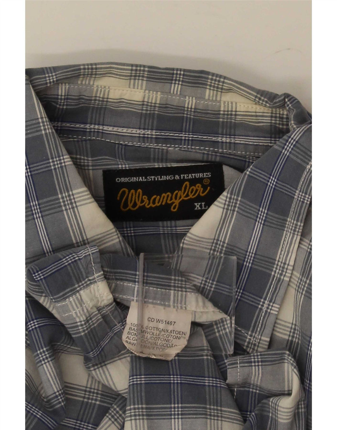 Koszula męska Wrangler XL, bawełniana w niebieską kratkę