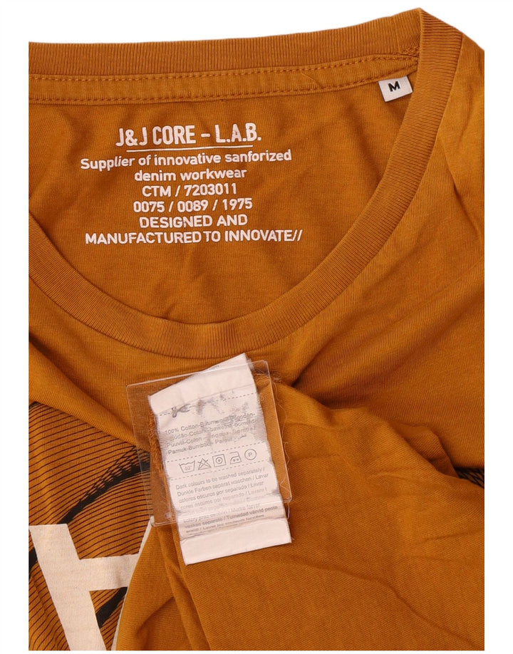Męska koszulka z grafiką JACK & JONES, średnia żółta bawełna