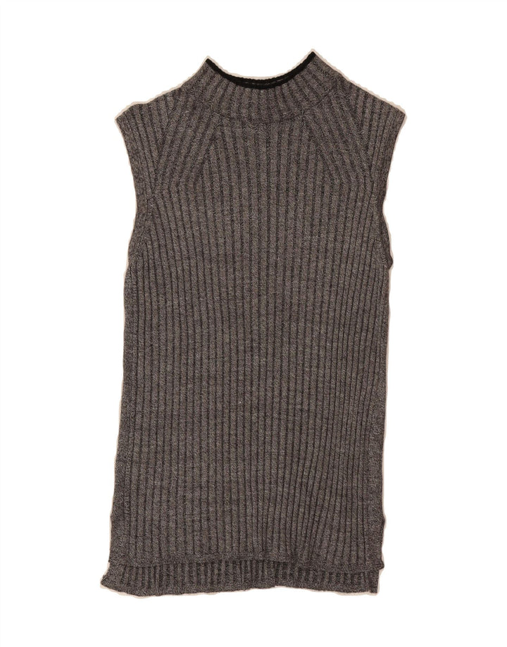 VINTAGE Womens Vest Tank Top UK 10 Small Grey Vintage Vintage and Second-Hand Vintage from Messina Hembry 