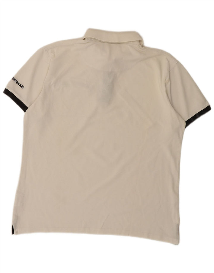 Męska koszulka polo Trussardi, duża, biała, bawełniana