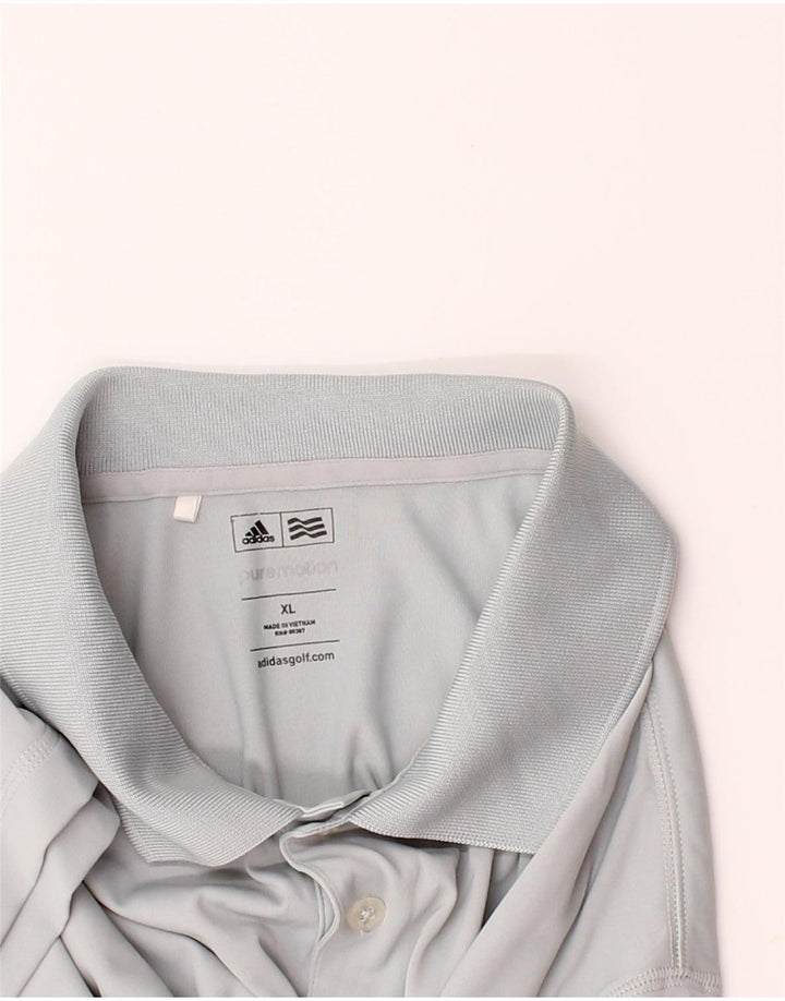 ADIDAS Mens Polo Shirt XL Grey Polyester Vintage Adidas and Second-Hand Adidas from Messina Hembry 