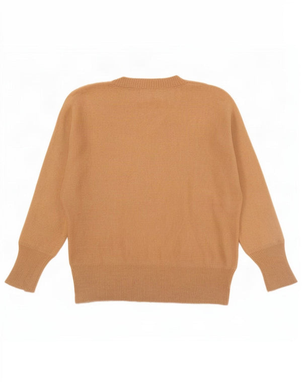 Sweter damski Massimo Dutti z dekoltem w kształcie litery V, UK 14, średni beż, wełna