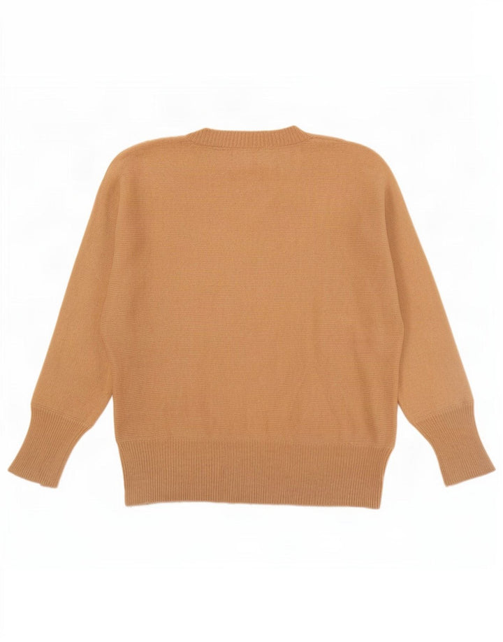 Sweter damski Massimo Dutti z dekoltem w kształcie litery V, UK 14, średni beż, wełna