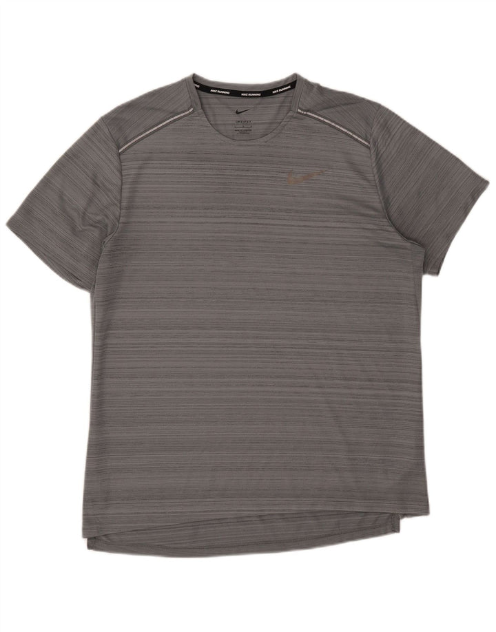 Męski T-shirt Nike Dri Fit, duży, szary, poliestrowy