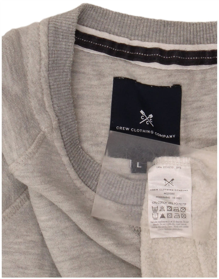 Crew Clothing Męska bluza z grafiką, duża, szara, nakrapiana bawełna