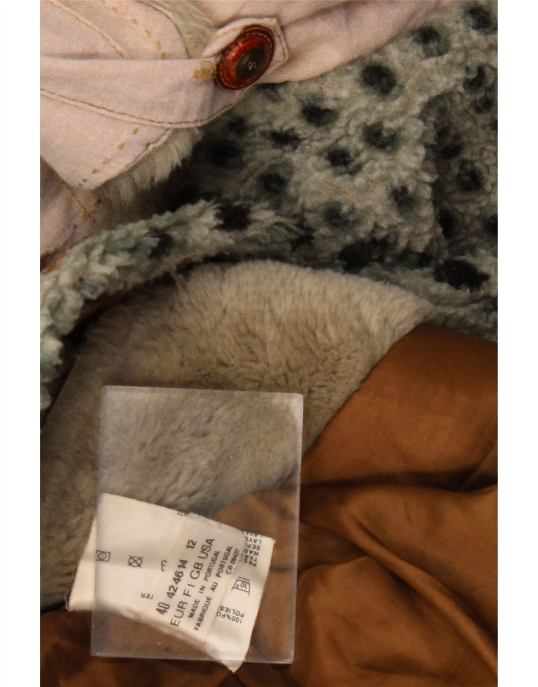 Damska kurtka polarowa VINTAGE UK 14, duża, zielona, poliestrowa Fair Isle