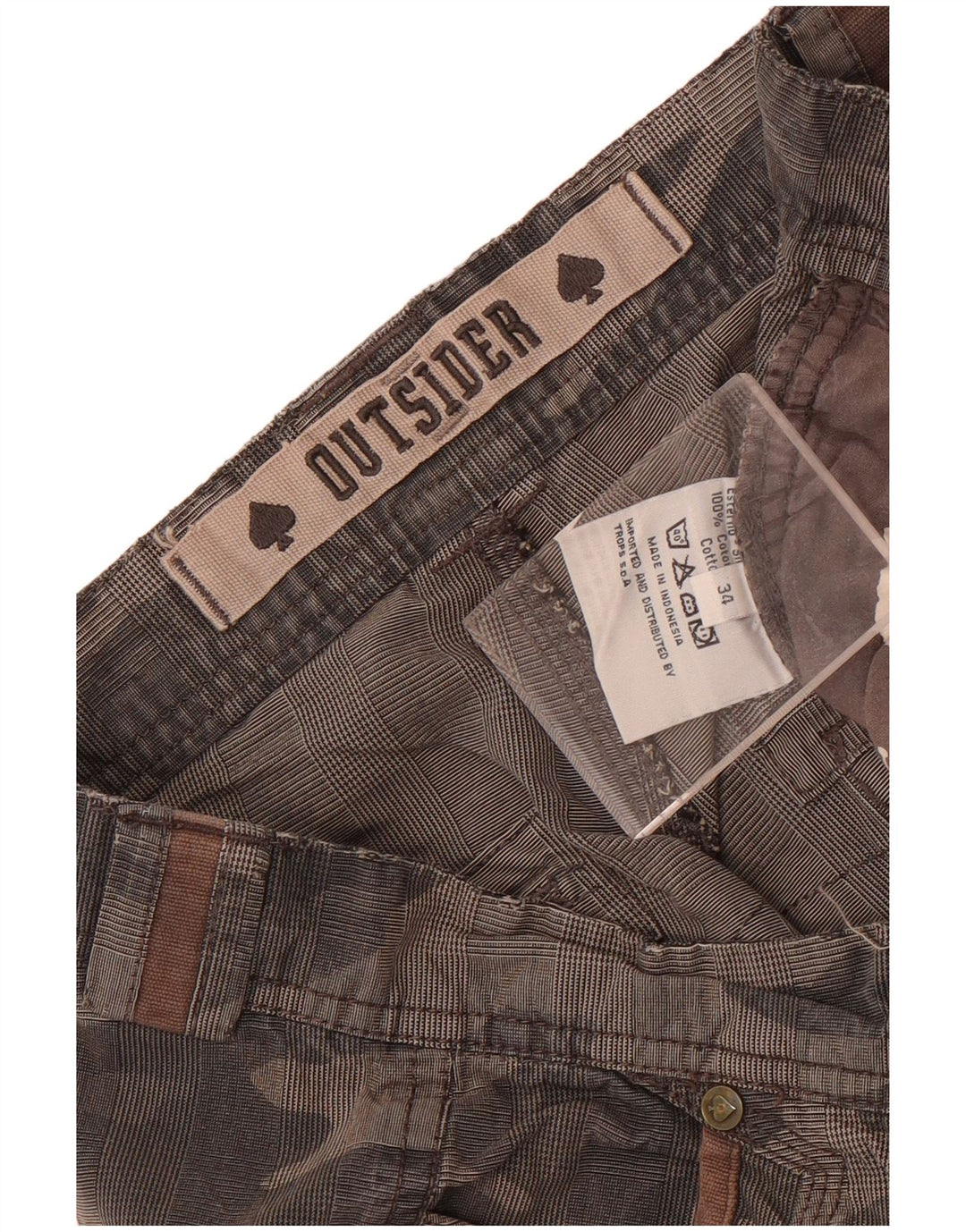Męskie spodenki cargo Outsider W34, duże, szare, bawełniane w kamuflażu
