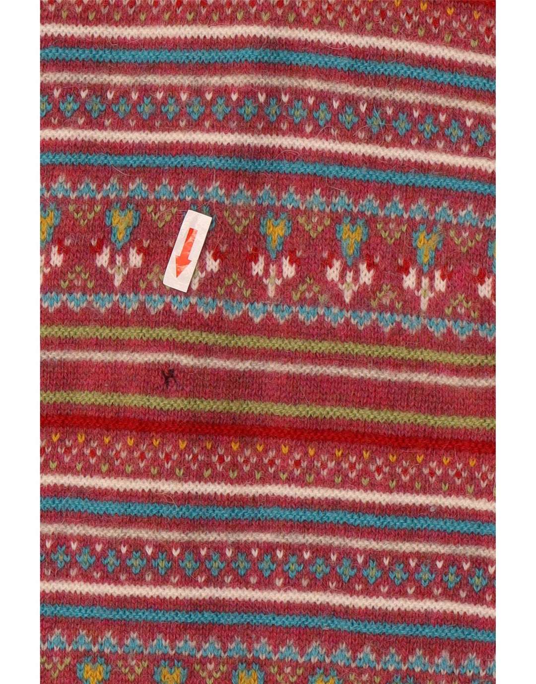Sweter damski Stefanel UK 14 Średni czerwony Fair Isle Wool