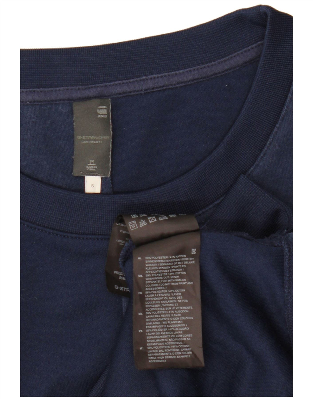 Damska koszulka oversize G-Star Top UK 10, mała, granatowa, poliester