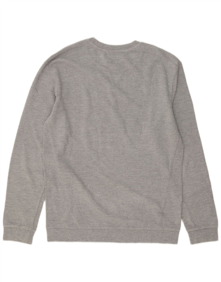Męski sweter z okrągłym dekoltem Zara XL, szara bawełna