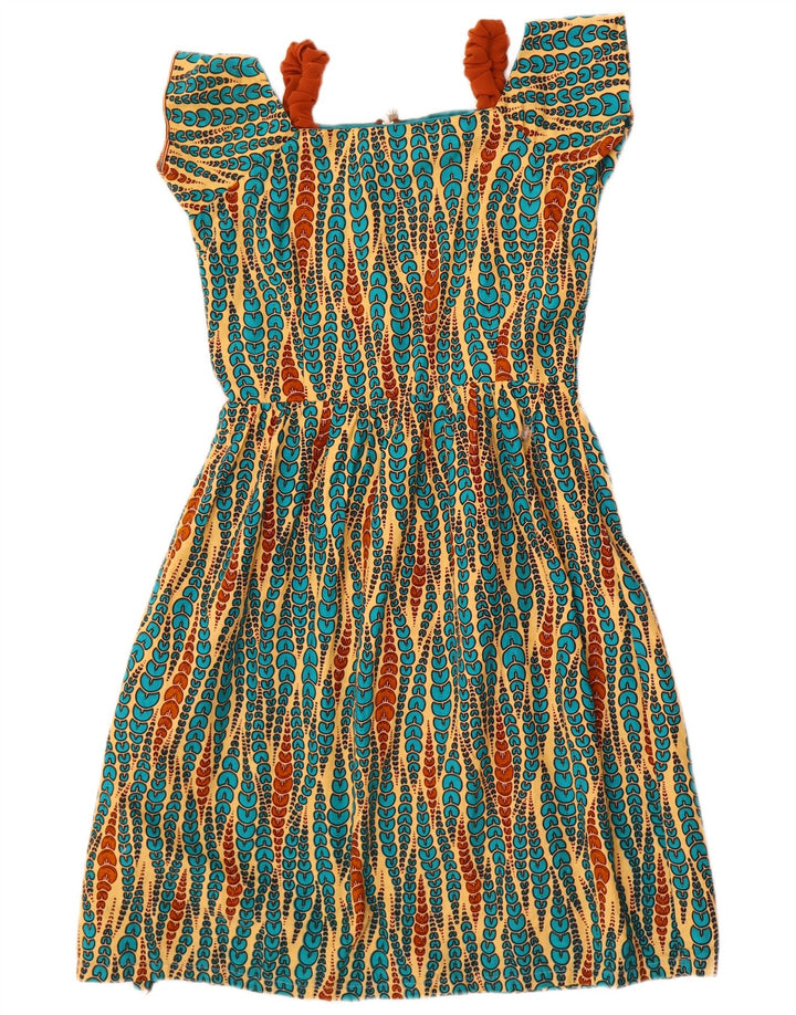 Sukienka damska w stylu vintage, UK 10, mała, wielobarwna, geometryczna