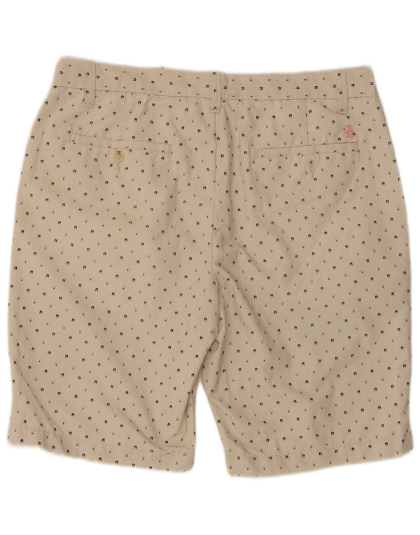 Męskie spodenki Chino Penguin W34, duże, beżowe, bawełniane w cętki